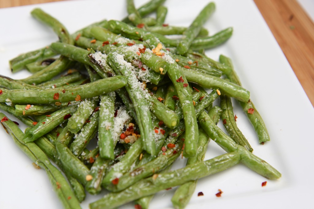 fresh roasted green beans recipe parmesan garlic red pepper flakes onions