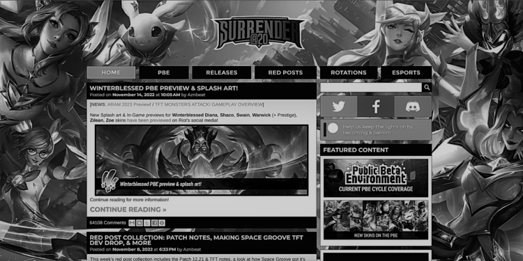 Surrender@20 - legendary LoL news site, to shut down on July 12 1